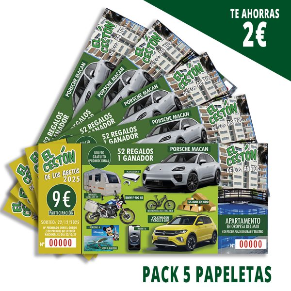 Pack de 5 Papeletas